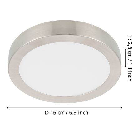 Eglo - Dimbare LED Plafondlamp LED/11W/230V mat chroom