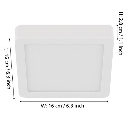 Eglo - Dimbare LED Plafondlamp LED/11W/230V wit