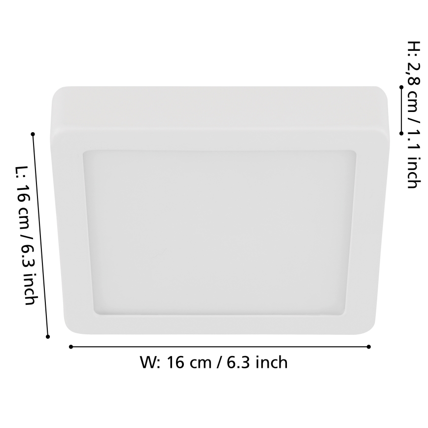Eglo - Dimbare LED Plafondlamp LED/11W/230V wit