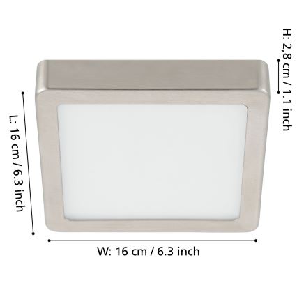 Eglo - LED Dimbaar Plafondlamp LED/11W/230V Mat Chroom