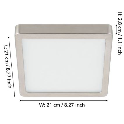 Eglo - Plafonnier à intensité variable LED/17W/230V chrome mat