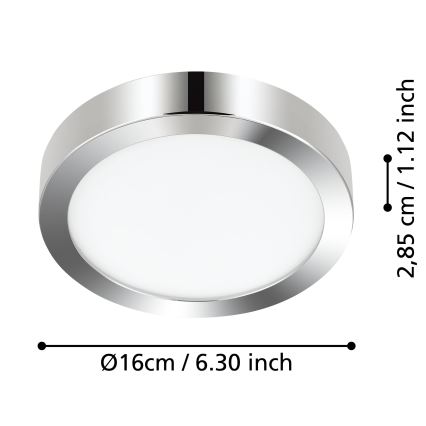 Eglo - LED Badkamer plafondlamp LED/11W/230V IP44 glanzend chroom