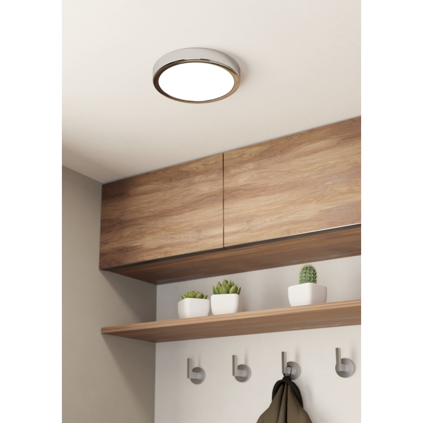 Eglo - LED Badkamer plafondlamp LED/17W/230V IP44 glanzend chroom