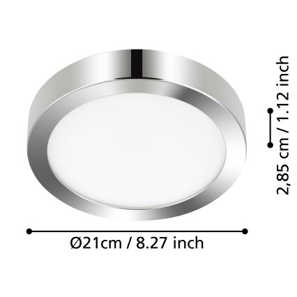 Eglo - LED Badkamer plafondlamp LED/17W/230V IP44 glanzend chroom