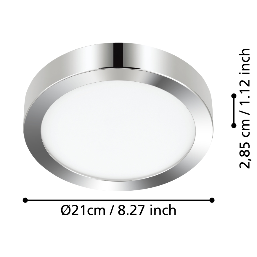 Eglo - LED Badkamer plafondlamp LED/17W/230V IP44 glanzend chroom