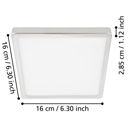 Eglo - LED Badkamer plafondlamp LED/11W/230V IP44 glanzend chroom