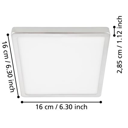 Eglo - LED Badkamer plafondlamp LED/11W/230V IP44 chroom