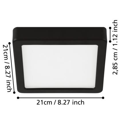 Eglo - LED Badkamer plafondlamp LED/17W/230V IP44 glanzend chroom