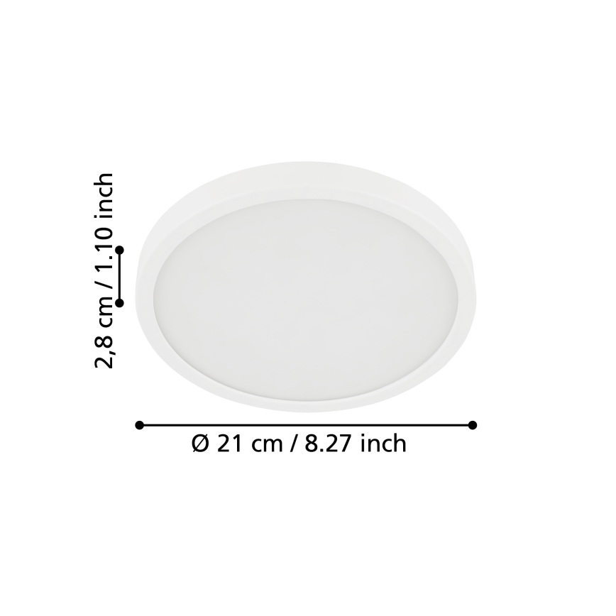 Eglo - LED Badkamer plafondlamp LED/17W/230V wit IP44