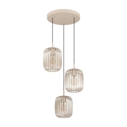 Eglo - Hanglamp aan een koord 3xE27/40W/230V beige