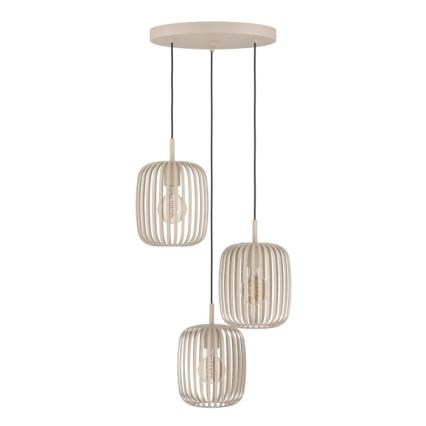 Eglo - Hanglamp aan een koord 3xE27/40W/230V beige