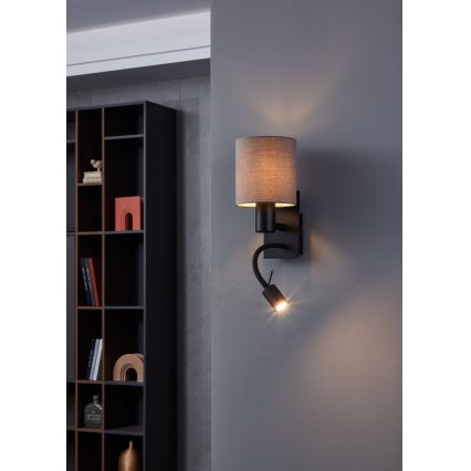 Eglo - LED wand verlichting 1xE27/40W/230V + LED/3,8W bruin