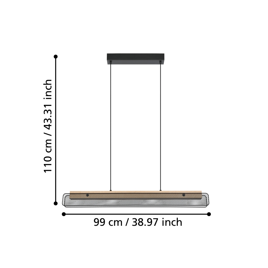 Eglo - LED RGBW Dimbare hanglamp aan een koord LED/34W/230V 2700-6500K