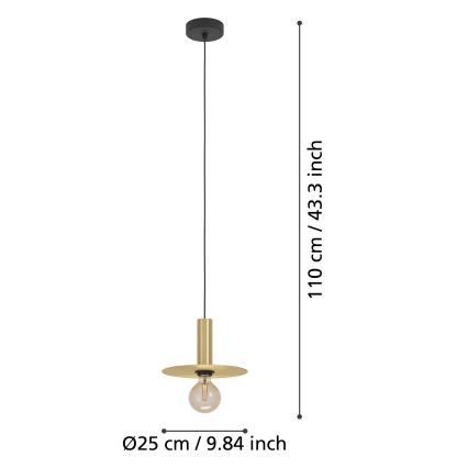 Eglo - Hanglamp aan een koord 1xE27/40W/230V