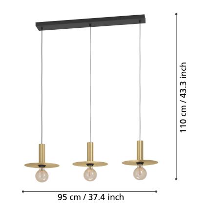 Eglo - Hanglamp aan een koord 3xE27/40W/230V