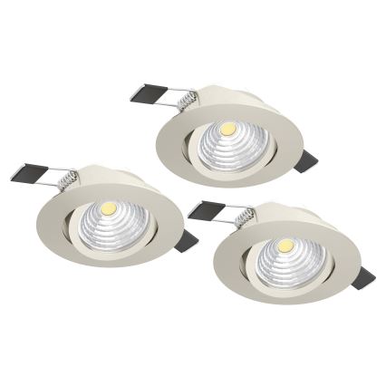 Eglo - LOT 3x Luminaire à intensité variable 3xLED/6W/230V chrome mat
