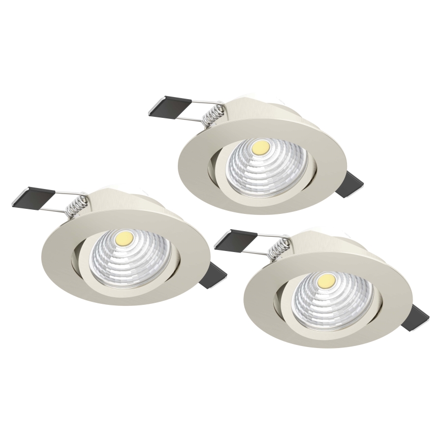 Eglo - LOT 3x Luminaire à intensité variable 3xLED/6W/230V chrome mat