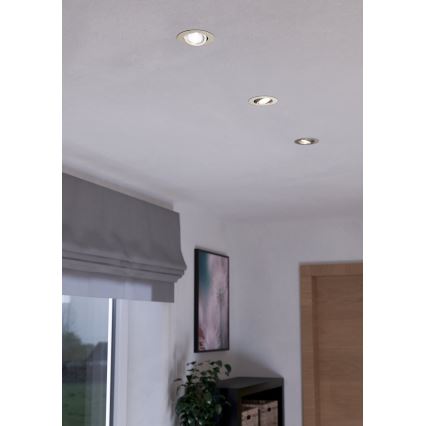 Eglo - LOT 3x Luminaire à intensité variable 3xLED/6W/230V chrome mat