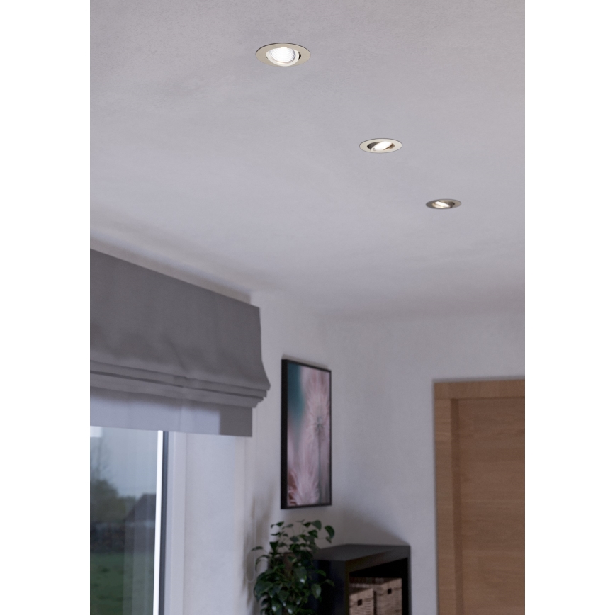 Eglo - LOT 3x Luminaire à intensité variable 3xLED/6W/230V chrome mat