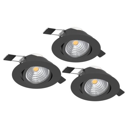 Eglo - LOT 3x Luminaire LED encastrable à intensité variable SALICETO LED/6W/230V