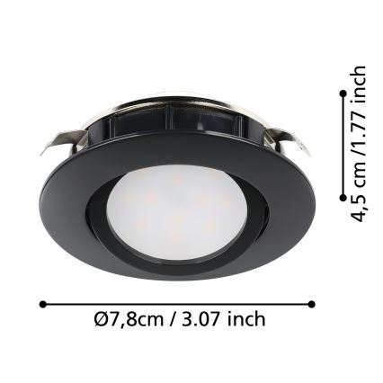Eglo - SET van 3 dimbare LED inbouwspots PINEDA LED/5,5W/230V