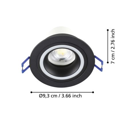 Eglo - LED RGBW Luminaire encastrable à intensité variable LED/4,7W/230V noir