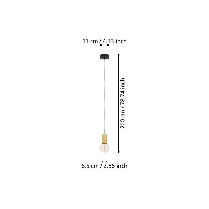Eglo - Suspension filaire 1xE27/40W/230V marron