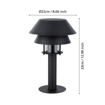 Eglo - Buitenlamp 1xE27/40W/230V 33 cm IP65