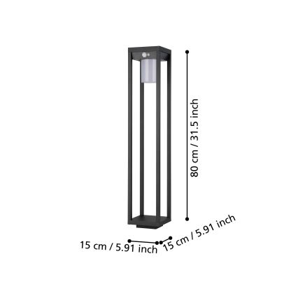 Eglo - LED Zonne-energie lamp met sensor LED/3,7W/3,7V 2000 mAh IP44
