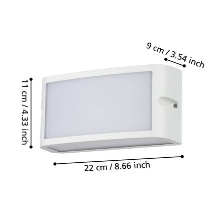 Eglo - LED Wandlamp voor buiten LED/10,5W/230V wit IP54