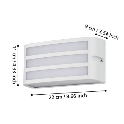 Eglo - Wandlamp voor buiten 1xE27/40W/230V wit IP54