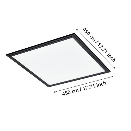 Eglo - LED Plafondlamp LED/21,5W/230V 45x45 cm zwart