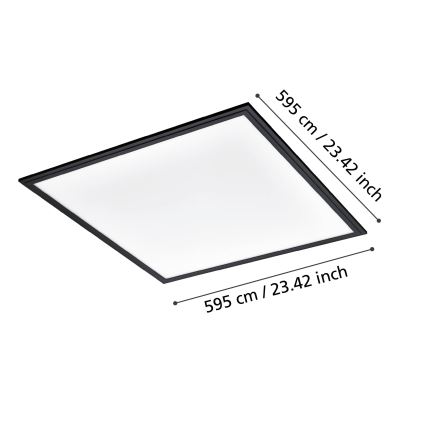 Eglo - Plafonnier LED/33W/230V 60x60 cm noir