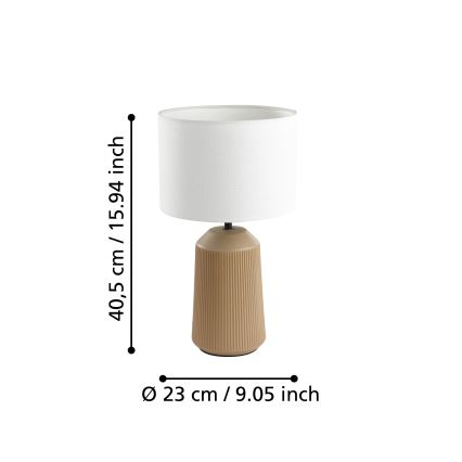 Eglo - Lampe de table 1xE27/40W/230V crème