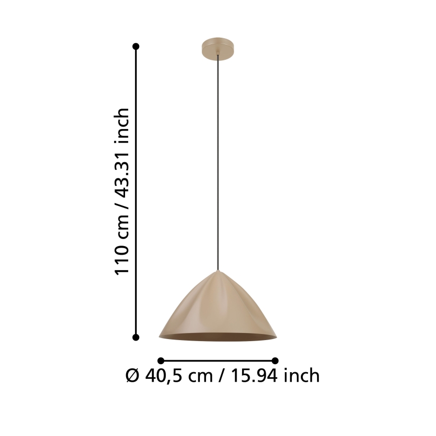 Eglo - Hanglamp aan een koord 1xE27/40W/230V crème