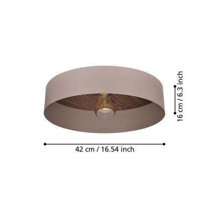 Eglo 900838 - Plafondlamp DUAIA 1xE27/40W/230V bruin