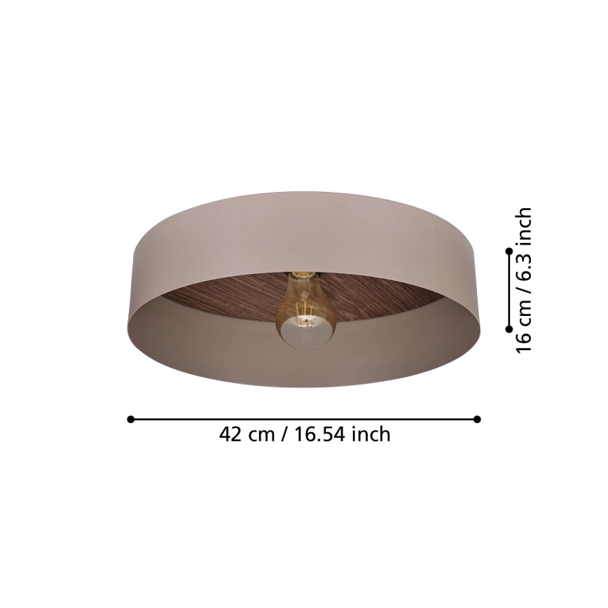 Eglo 900838 - Plafondlamp DUAIA 1xE27/40W/230V bruin