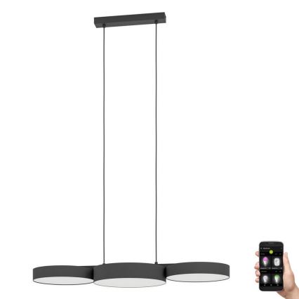 Eglo - LED RGBW Dimbare hanglamp aan een koord 3xLED/7,5W/230V 2700-6500K zwart