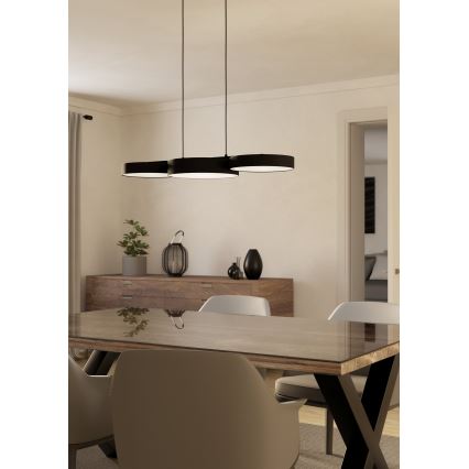 Eglo - LED RGBW Dimbare hanglamp aan een koord 3xLED/7,5W/230V 2700-6500K zwart