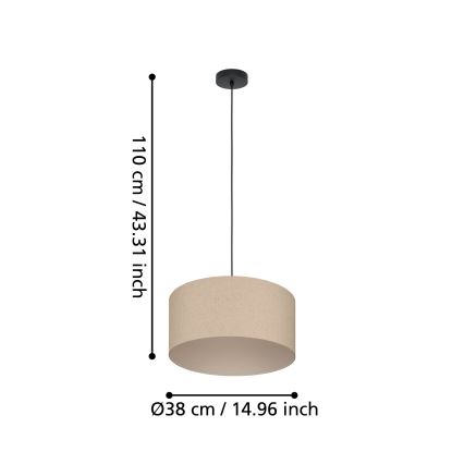 Eglo - Hanglamp aan een koord 1xE27/40W/230V