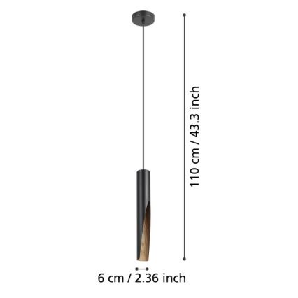 Eglo - Suspension filaire LED 1xGU10/4,5W/230V noir/marron