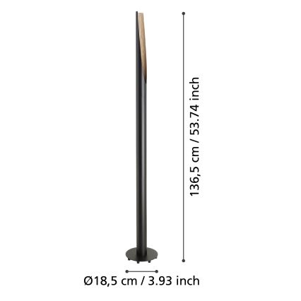 Eglo - Lampadaire LED 1xGU10/4,5W/230V noir/marron