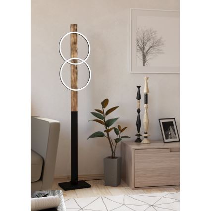Eglo - Staande LED Lamp 2xLED/12W/230V 3000K bruin/zwart