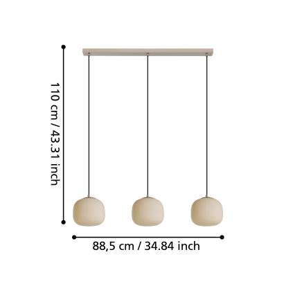 Eglo - Suspension filaire 3xE27/40W/230V