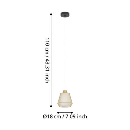 Eglo - Hanglamp aan een koord 1xE27/40W/230V