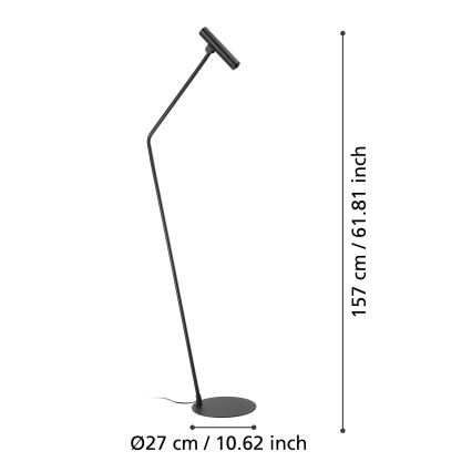 Eglo - Staande LED Lamp LED/5W/230V 3000K zwart