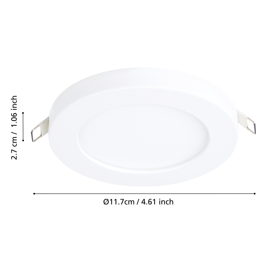 Eglo - Luminaire encastré LED 5,5 W / 230 V, 4000 K, blanc, diam. 11,7 cm