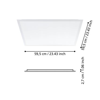 Eglo - LED Opbouwpaneel LED/34,5W/230V 60x60 cm
