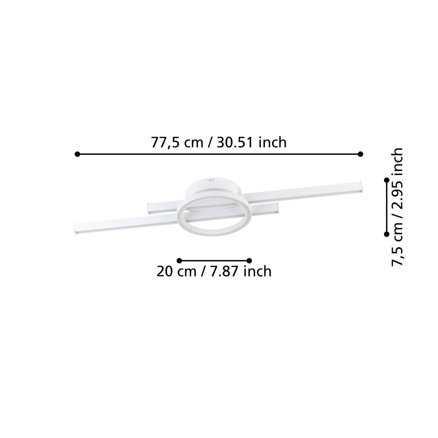 Eglo - Plafonier RGBW à intensité variable LED/23,5W/230V 2700-6500K blanc + télécommande