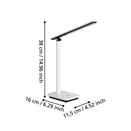 Eglo - Lampe de table LED à intensité variable rechargeable LED/3,6W/5V 1800mAh blanc